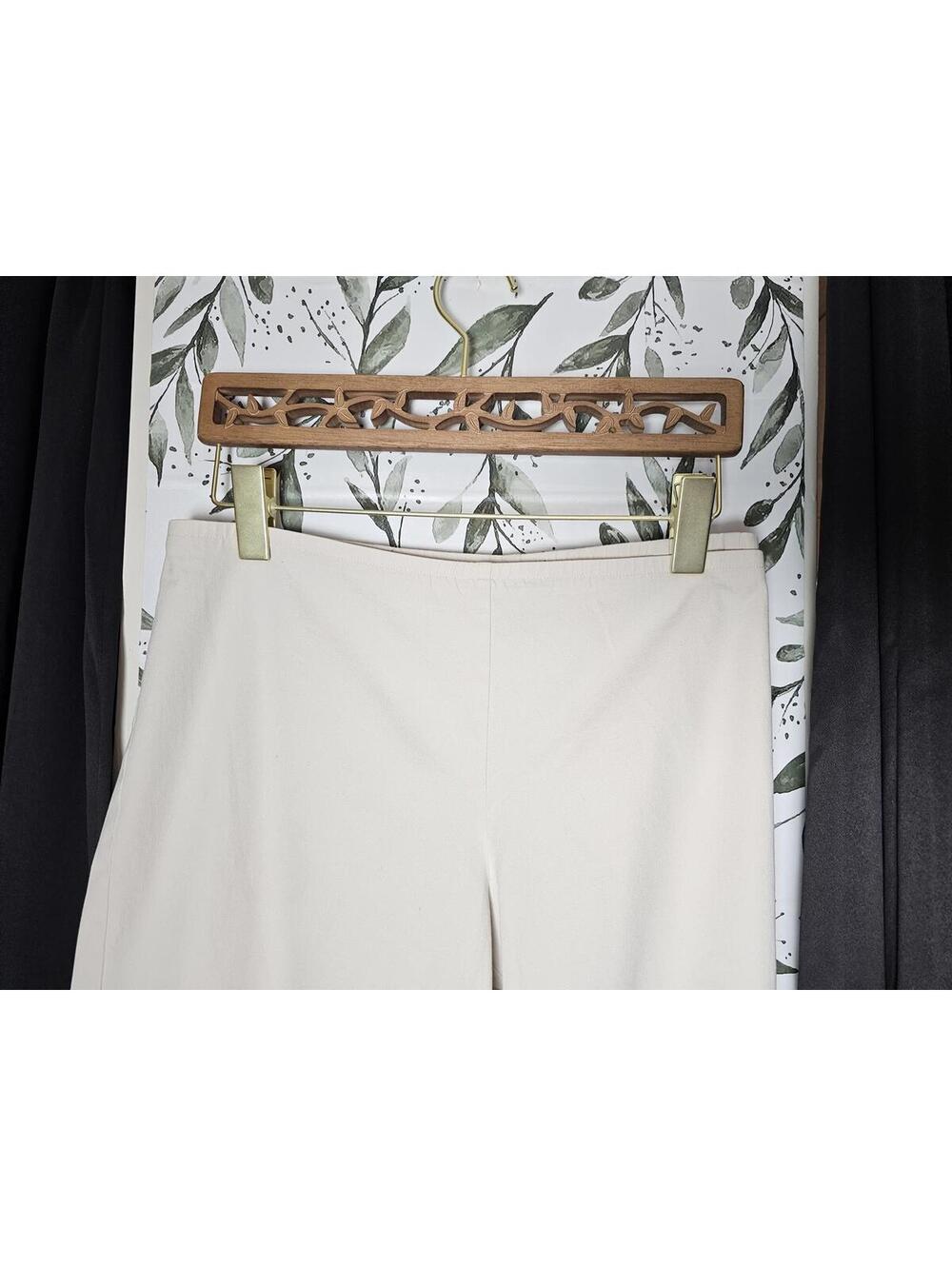 Eileen Fisher Pants Cream Womens SizeM Cigarette Side Zipper